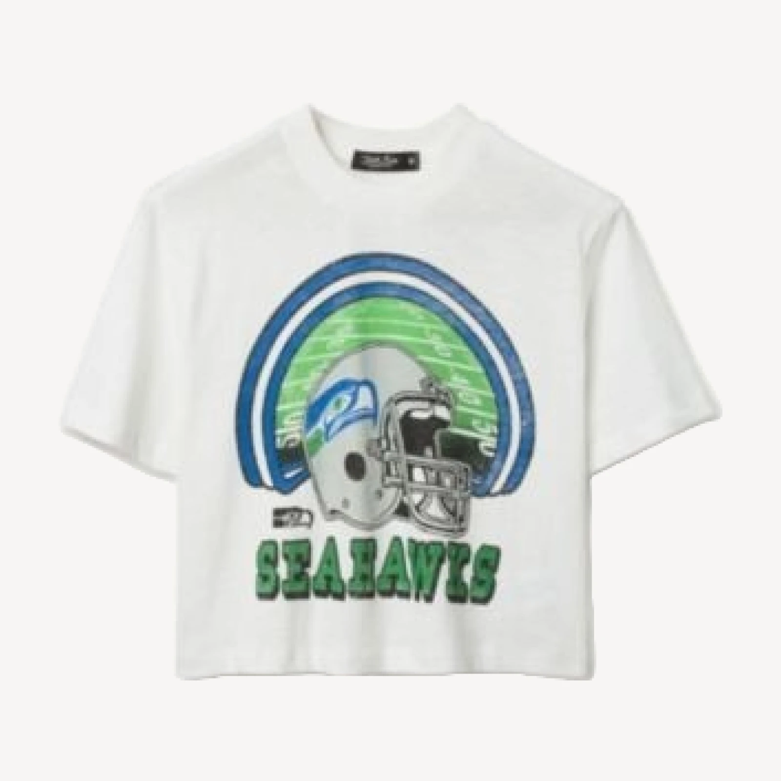 Junk Food Clothing Women's Nfl Seattle Seahawks Game Time Mock Neck Crop Tee