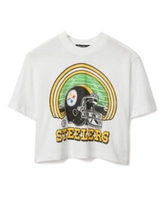 Junk Food Clothing Women's Nfl Pittsburgh Steelers Game Time Mock Neck Crop Tee