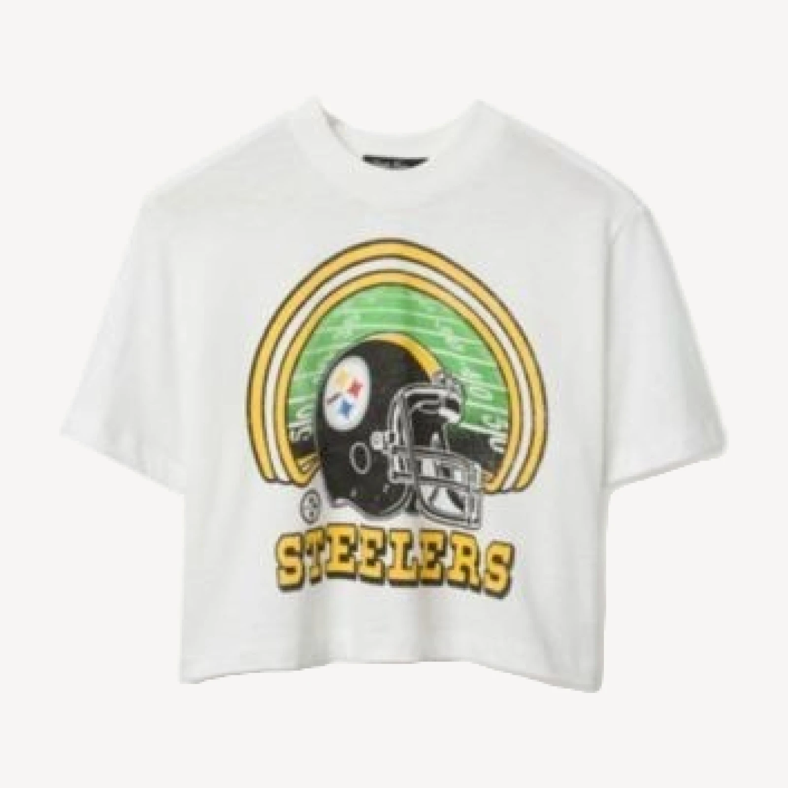 Junk Food Clothing Women's Nfl Pittsburgh Steelers Game Time Mock Neck Crop Tee