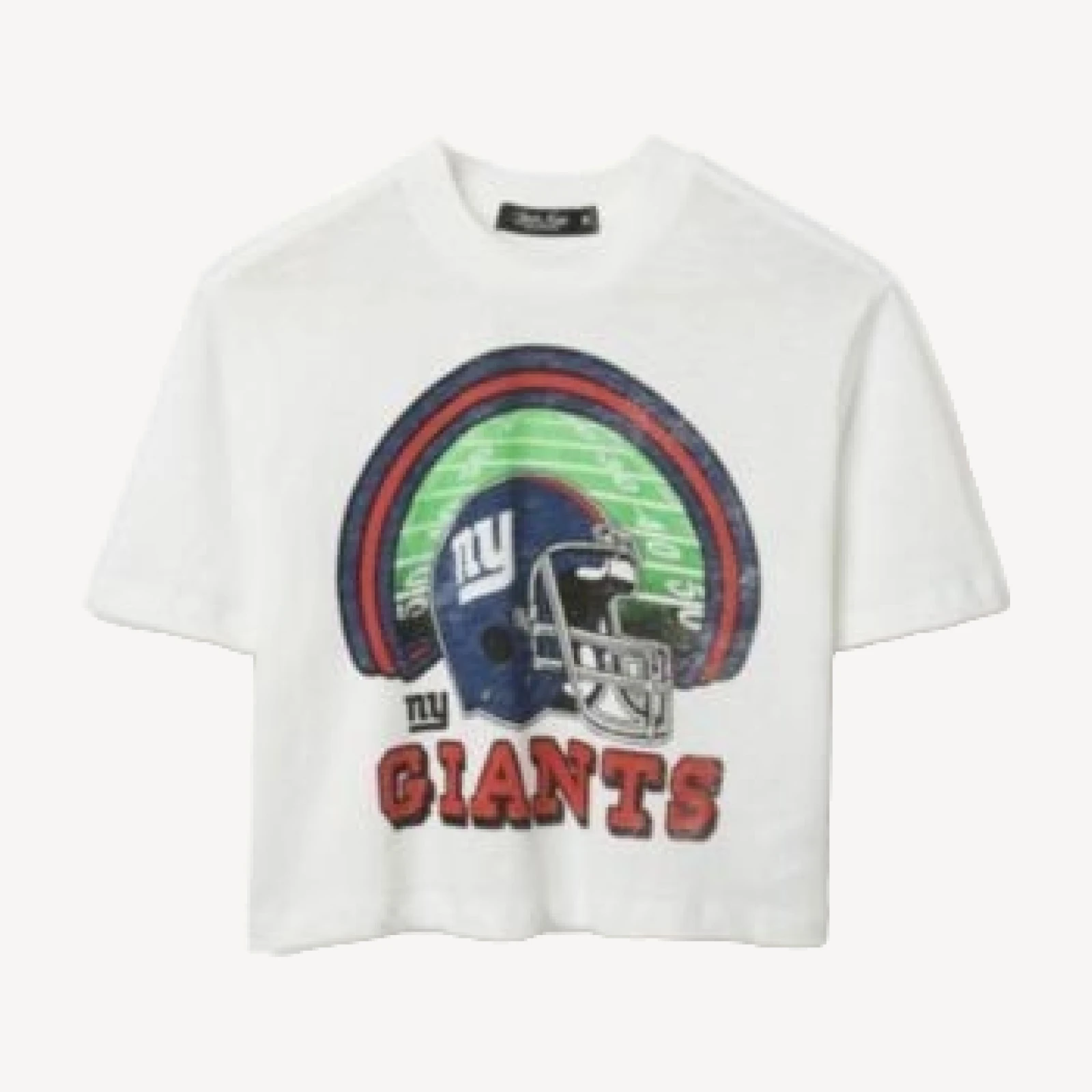 Junk Food Clothing Women's Nfl New York Giants Game Time Mock Neck Crop Tee