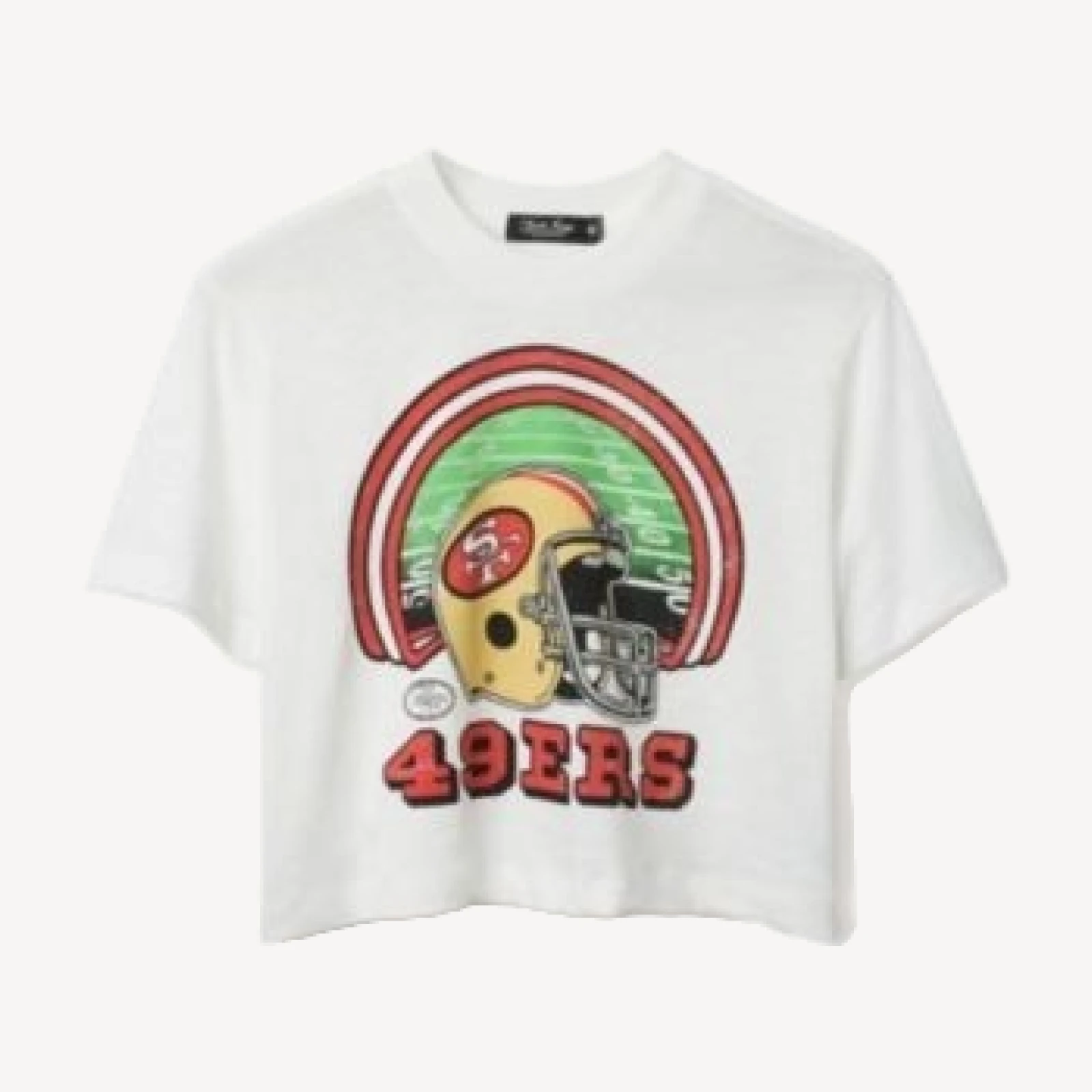 Junk Food Clothing Women's Nfl San Francisco 49ers Game Time Mock Neck Crop Tee