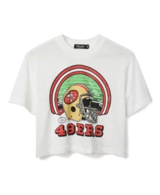 Junk Food Clothing Women's Nfl San Francisco 49ers Game Time Mock Neck Crop Tee