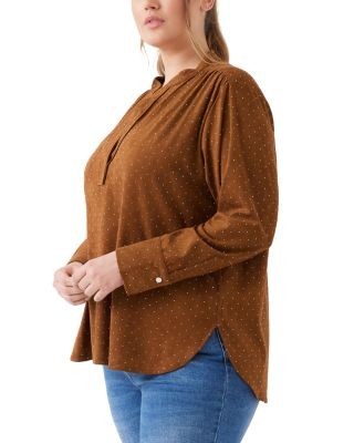 Karen Kane Plus Size Faux Suede Studded Top