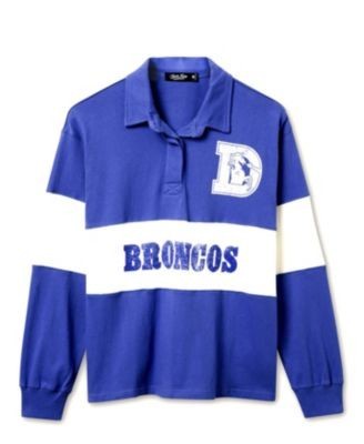Junk Food Clothing Women's Nfl Denver Broncos Rugby Long Sleeve Sweater