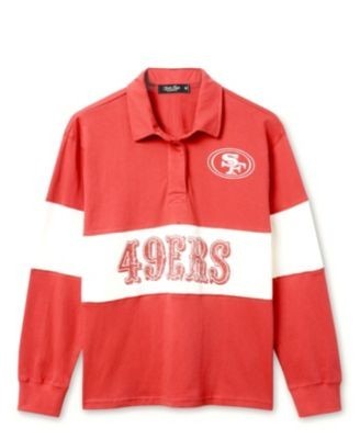 Junk Food Clothing Women's Nfl San Francisco 49ers Rugby Long Sleeve Sweater