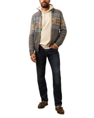 Faherty Snow Regular Fit Zip Cardigan Sweater