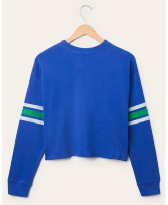 Junk Food Clothing Nfl Women's Seattle Seahawks Retro Crop Fleece Sweatshirt