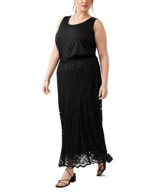 Karen Kane Plus Size Lace Midi Skirt