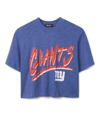 Junk Food Clothing Women's Nfl New York Giants Thrill Mock Neck Crop Tee