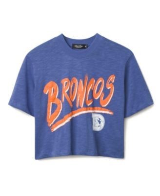 Junk Food Clothing Women's Nfl Denver Broncos Thrill Mock Neck Crop Tee