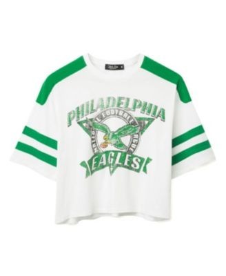 Junk Food Clothing Women's Nfl Philadelphia Eagles Striped Crop Tee