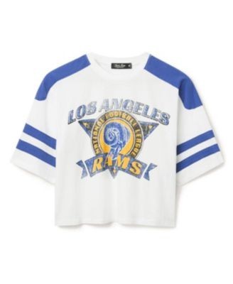 Junk Food Clothing Women's Nfl Los Angeles Rams Striped Crop Tee