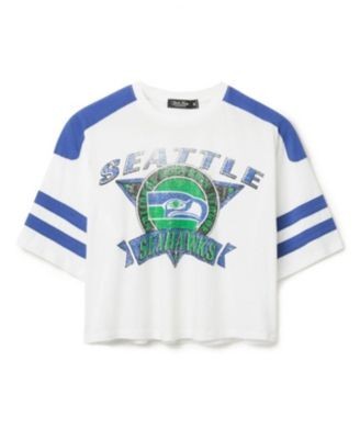 Junk Food Clothing Women's Nfl Seattle Seahawks Striped Crop Tee