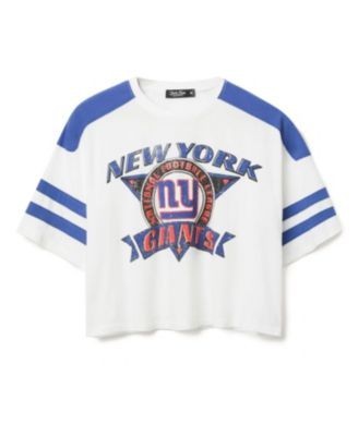Junk Food Clothing Women's Nfl New York Giants Striped Crop Tee
