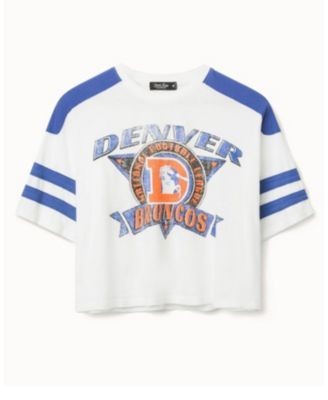 Junk Food Clothing Women's Nfl Denver Broncos Striped Crop Tee