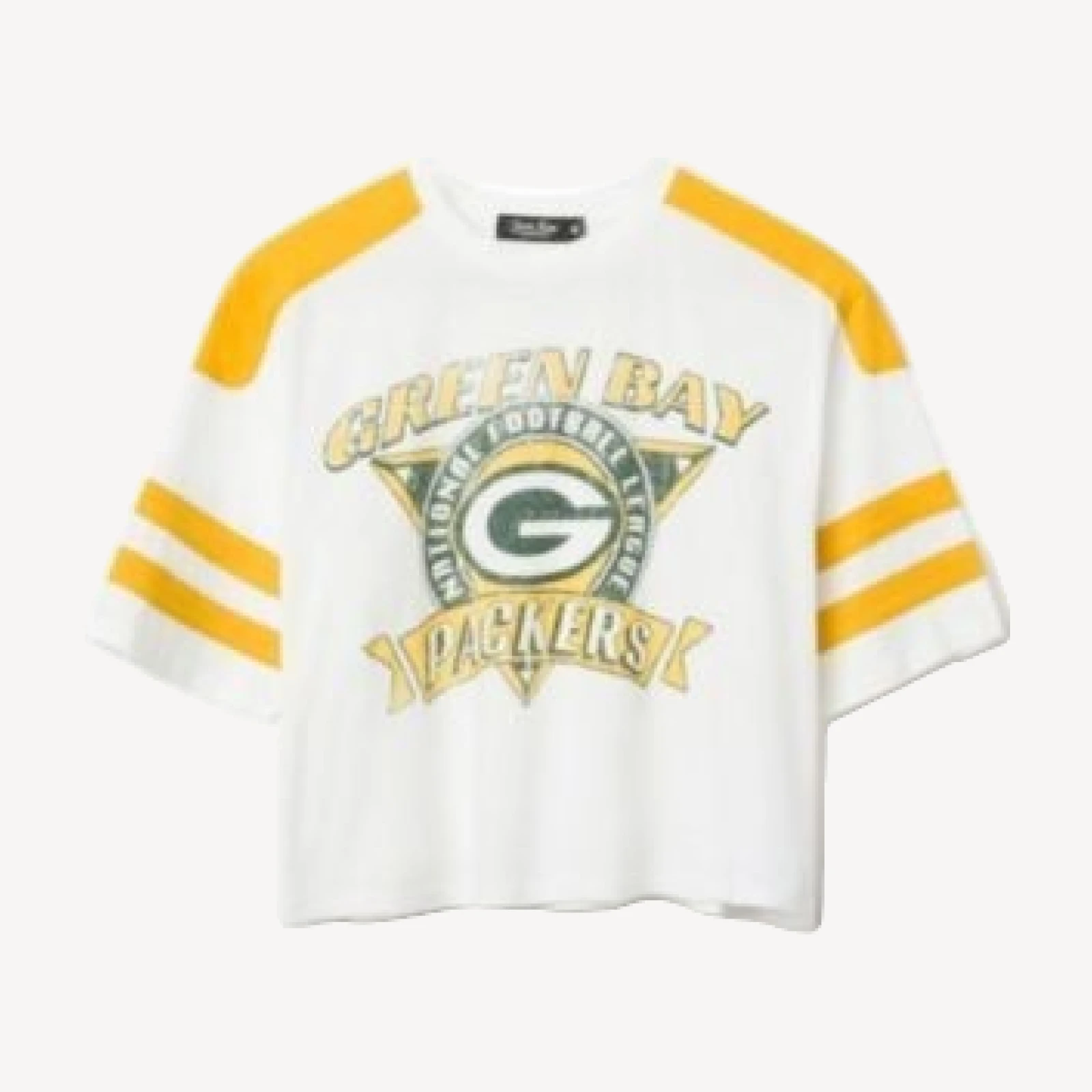 Junk Food Clothing Women's Nfl Green Bay Packers Striped Crop Tee