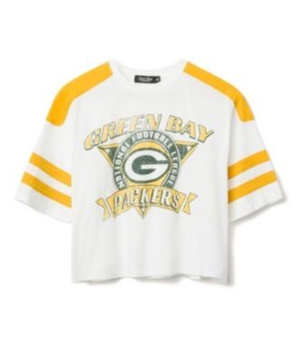 Junk Food Clothing Women's Nfl Green Bay Packers Striped Crop Tee