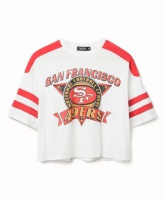 Junk Food Clothing Women's Nfl San Francisco 49ers Striped Crop Tee