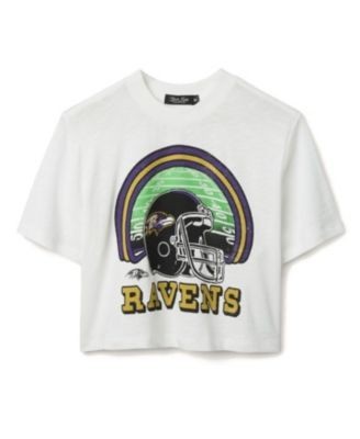 Junk Food Clothing Women's Nfl Baltimore Ravens Game Time Mock Neck Crop Tee