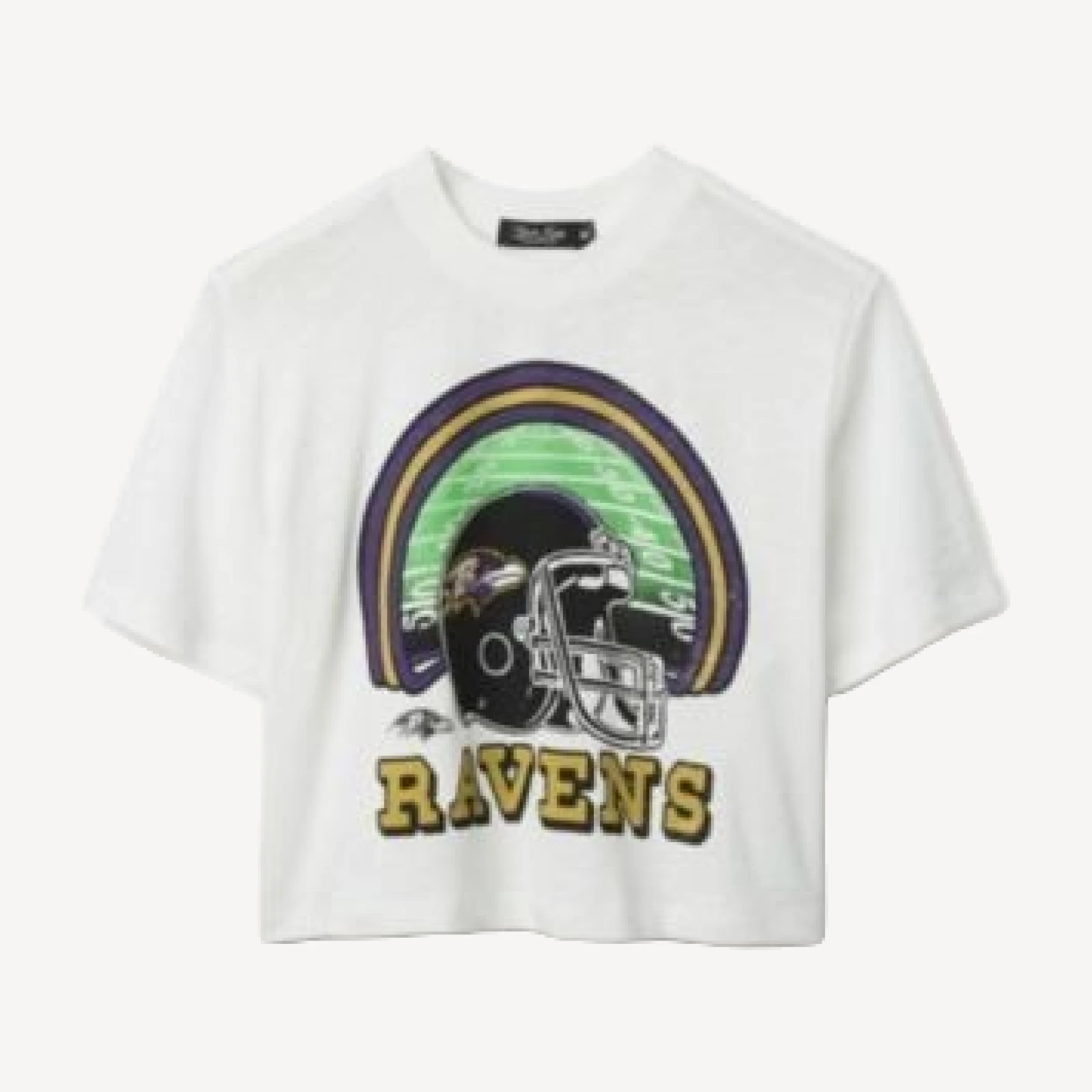 Junk Food Clothing Women's Nfl Baltimore Ravens Game Time Mock Neck Crop Tee