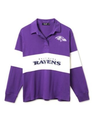 Junk Food Clothing Women's Nfl Baltimore Ravens Rugby Long Sleeve Sweater