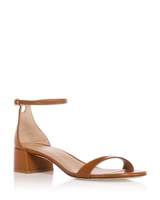 Stuart Weitzman Women's Nudist 35 Block Heel Sandals