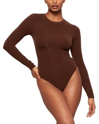 Skims Everyday Crewneck Long Sleeve Bodysuit