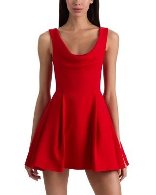 Alice and Olivia Estrella Drape Flare Dress