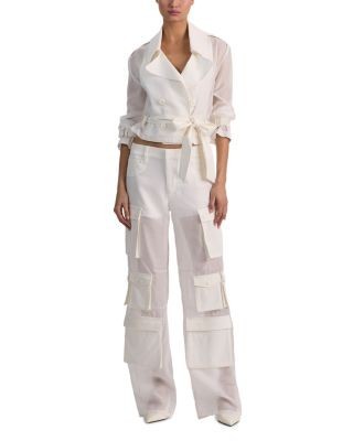 Alice and Olivia Keith Sheer Mixed Media Jacket