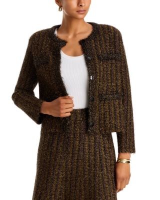 Veronica Beard Keziah Metallic Knit Jacket