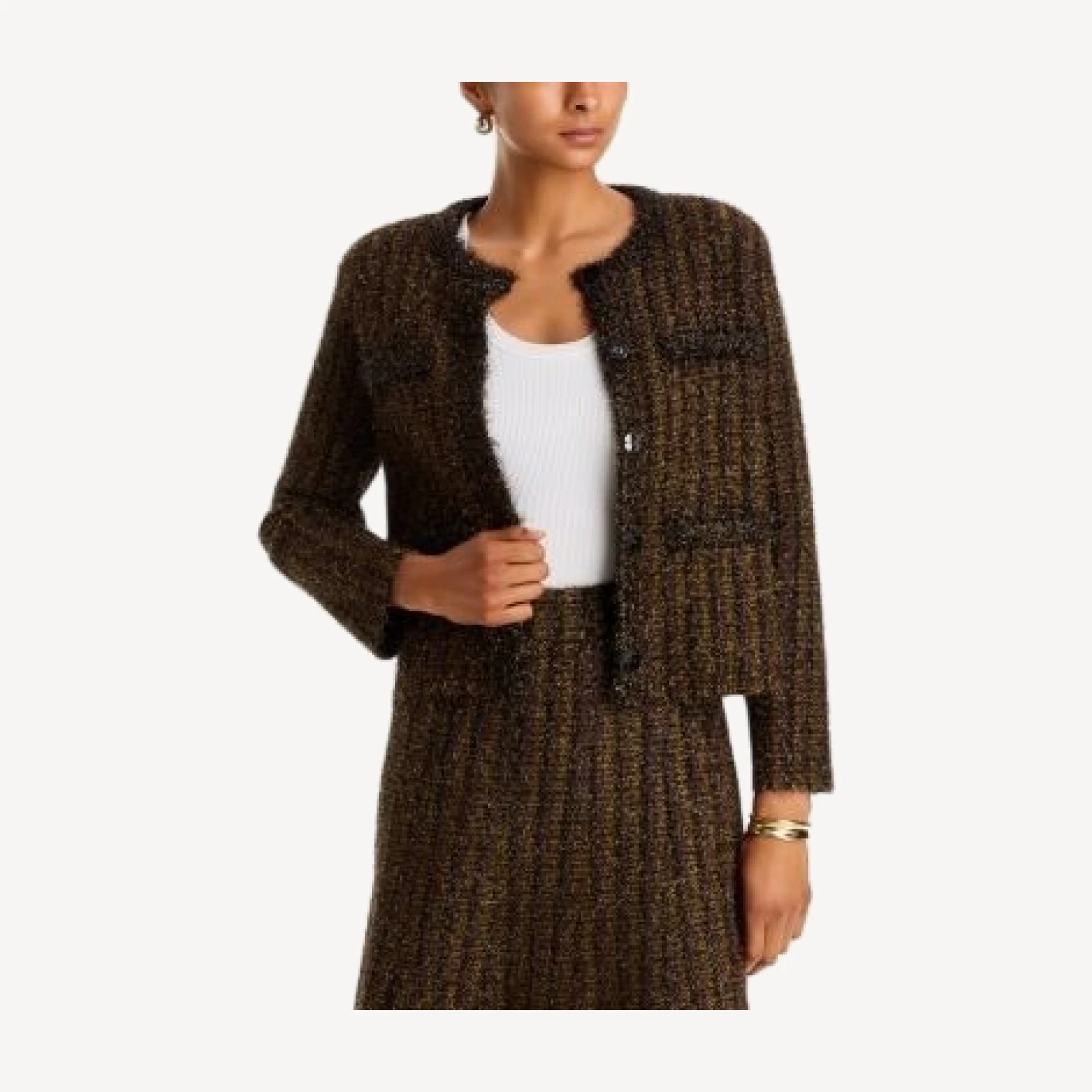 Veronica Beard Keziah Metallic Knit Jacket