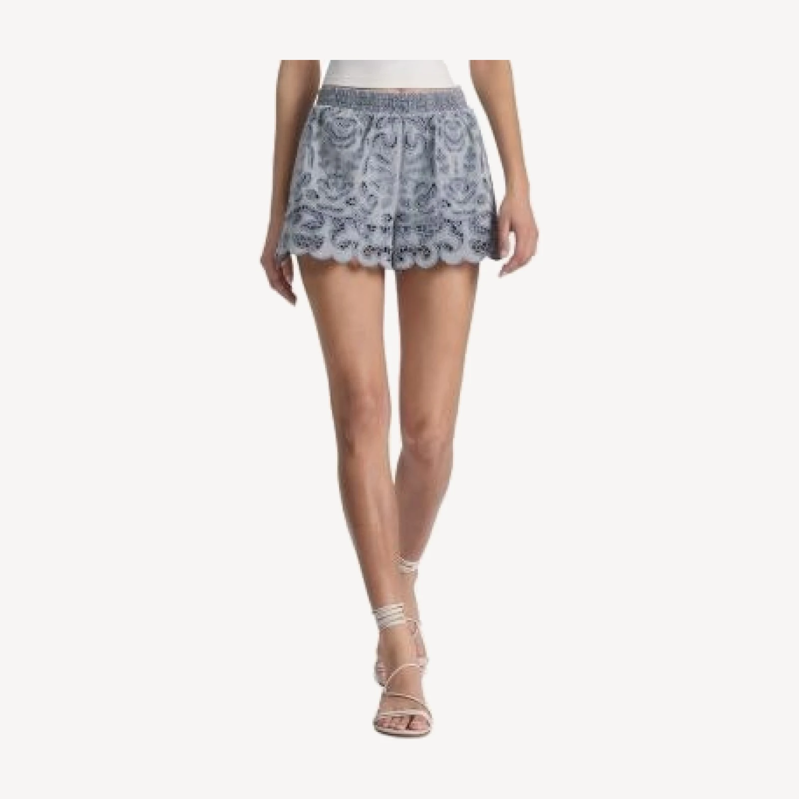 Alice and Olivia Kenley Denim Eyelet Shorts