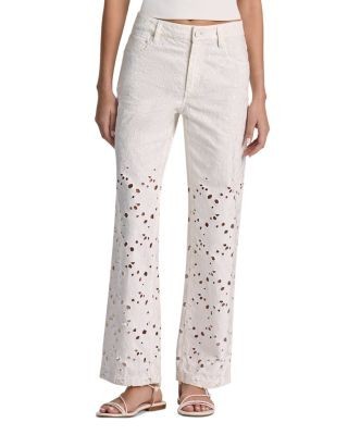 Alice and Olivia Chic High Rise Ankle Jeans in Off White