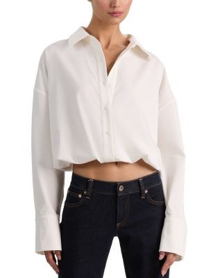 Alice and Olivia Tobie Twill Bubble Hem Shirt