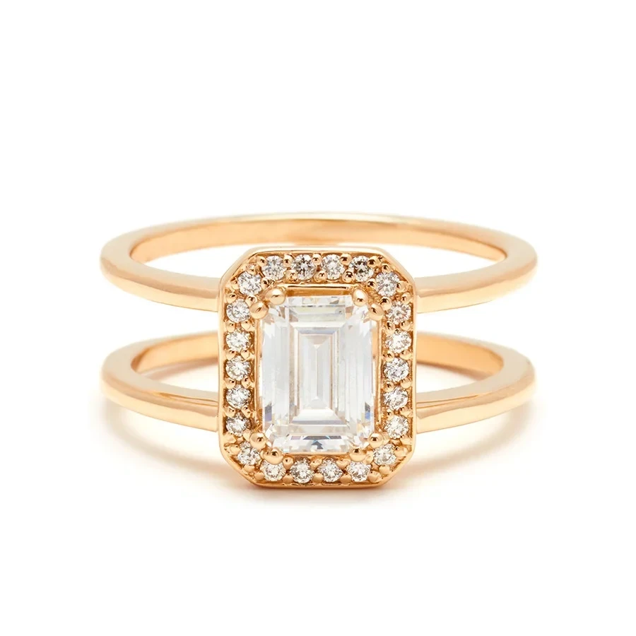Attelage Halo Ring - Yellow Gold & White Diamond (1.00ct)