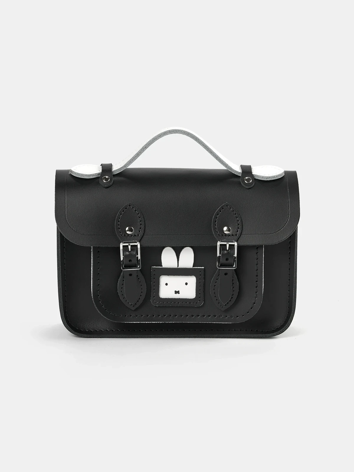 The Peekaboo Miffy Mini Satchel - Black & Brilliant White