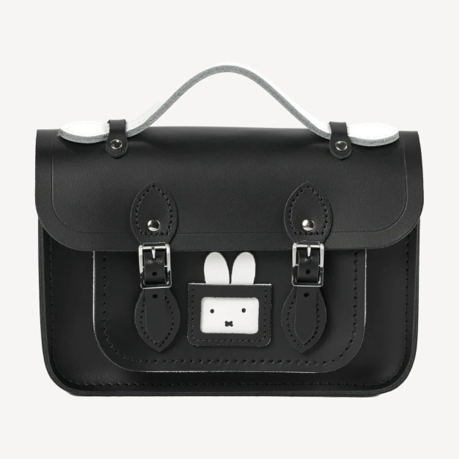 The Peekaboo Miffy Mini Satchel - Black & Brilliant White