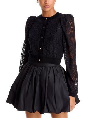 Alice and Olivia Kitty Crewneck Cardigan Sweater