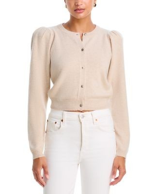 Alice and Olivia Dollie Cashmere Blend Puff Sleeve Cardigan