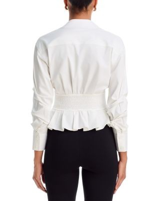 Alice and Olivia Edie Corset Button Down Top