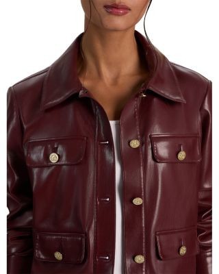 Alice and Olivia Alex Faux Leather Boxy Jacket