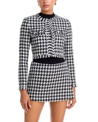 Alice and Olivia Dumont Boxy Fringe Trim Jacket