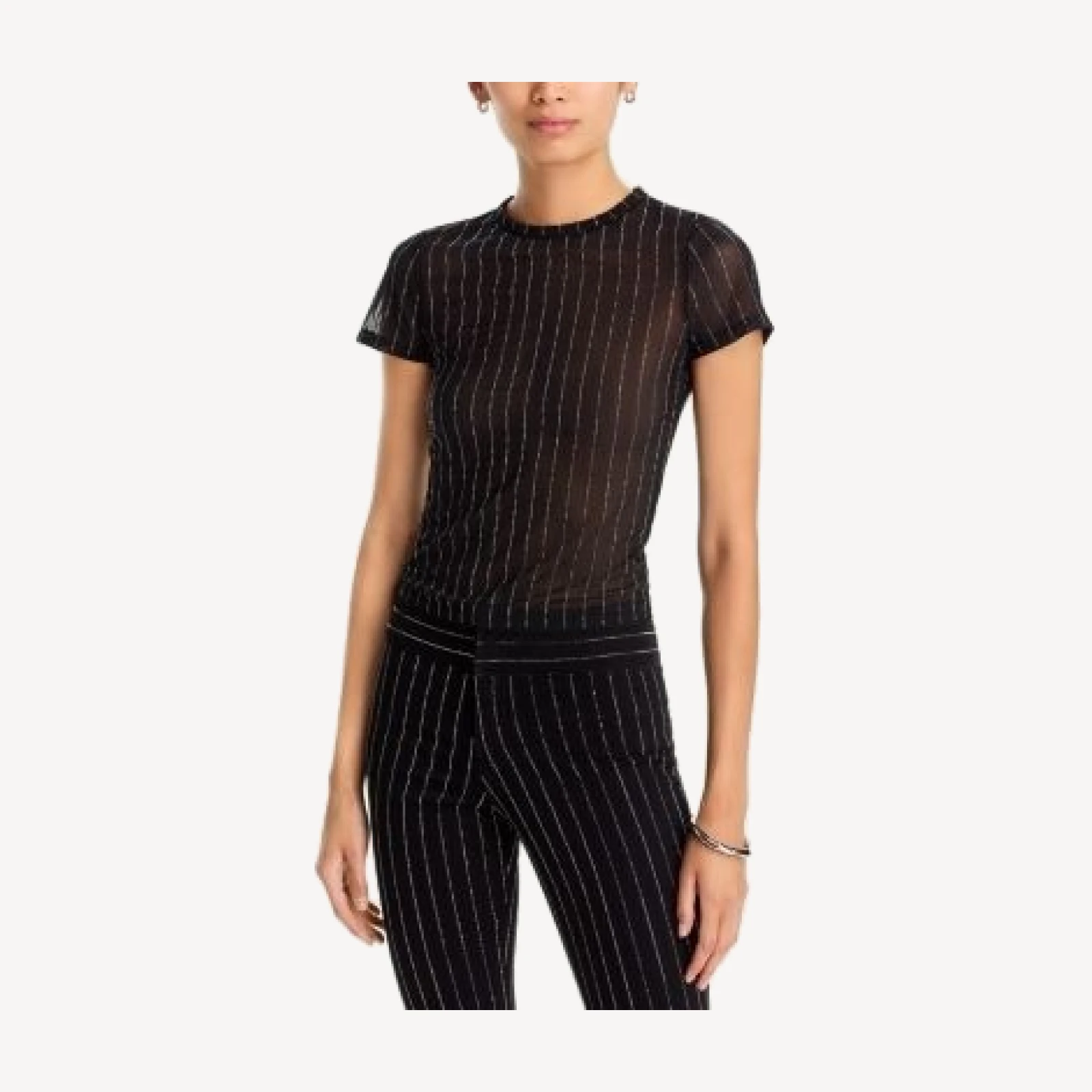 Alice and Olivia Tess Embellished Short Sleeve Tee