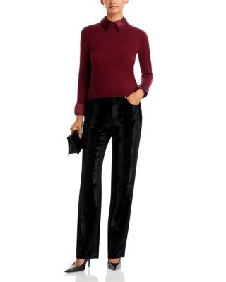 Alice and Olivia Porla Collared Wool Blend Sweater