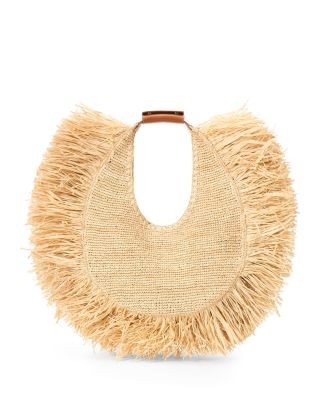 Staud Large Raffia Moon Tote
