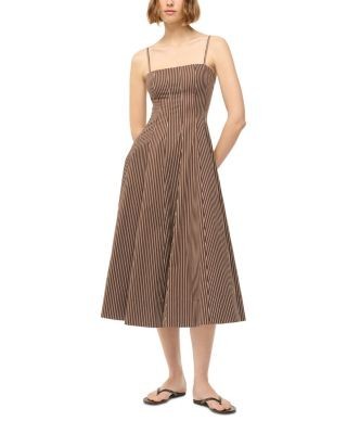 Staud Wylie Striped Midi Dress