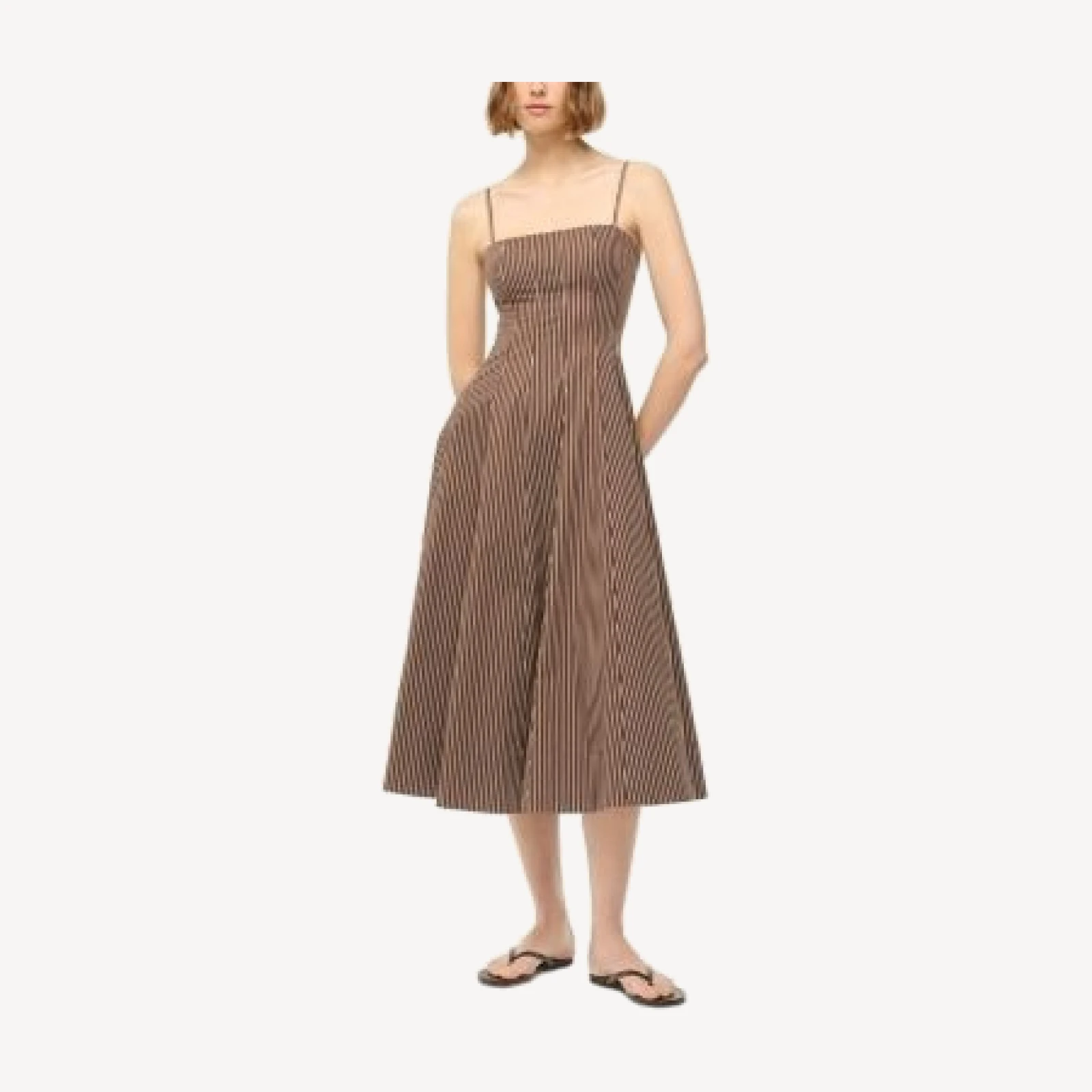 Staud Wylie Striped Midi Dress