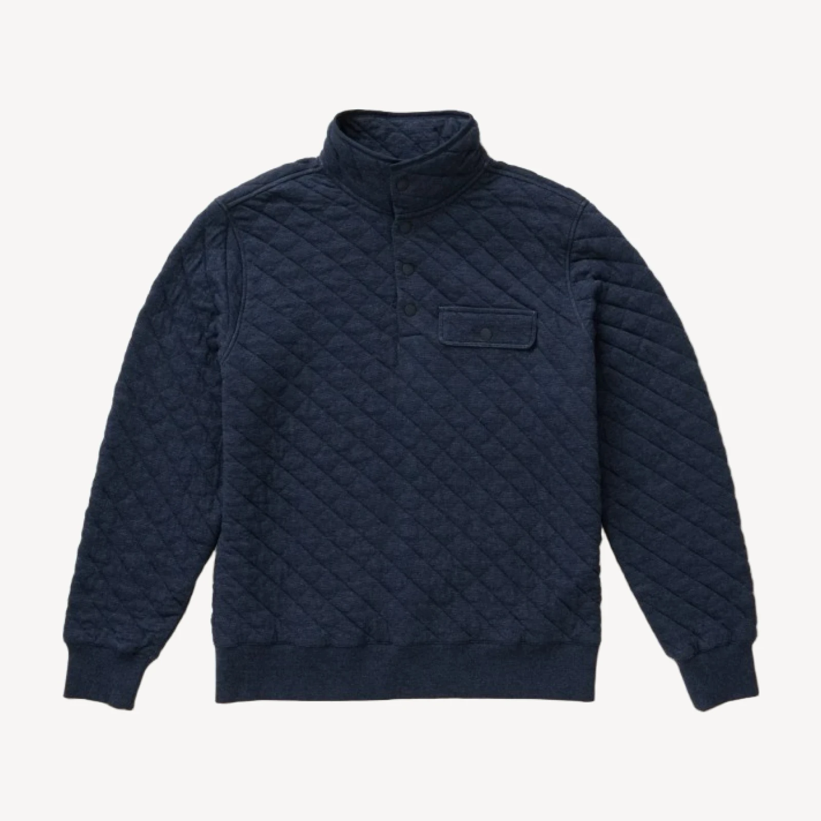 Epic Quilted Fleece Pullover - Navy Melange