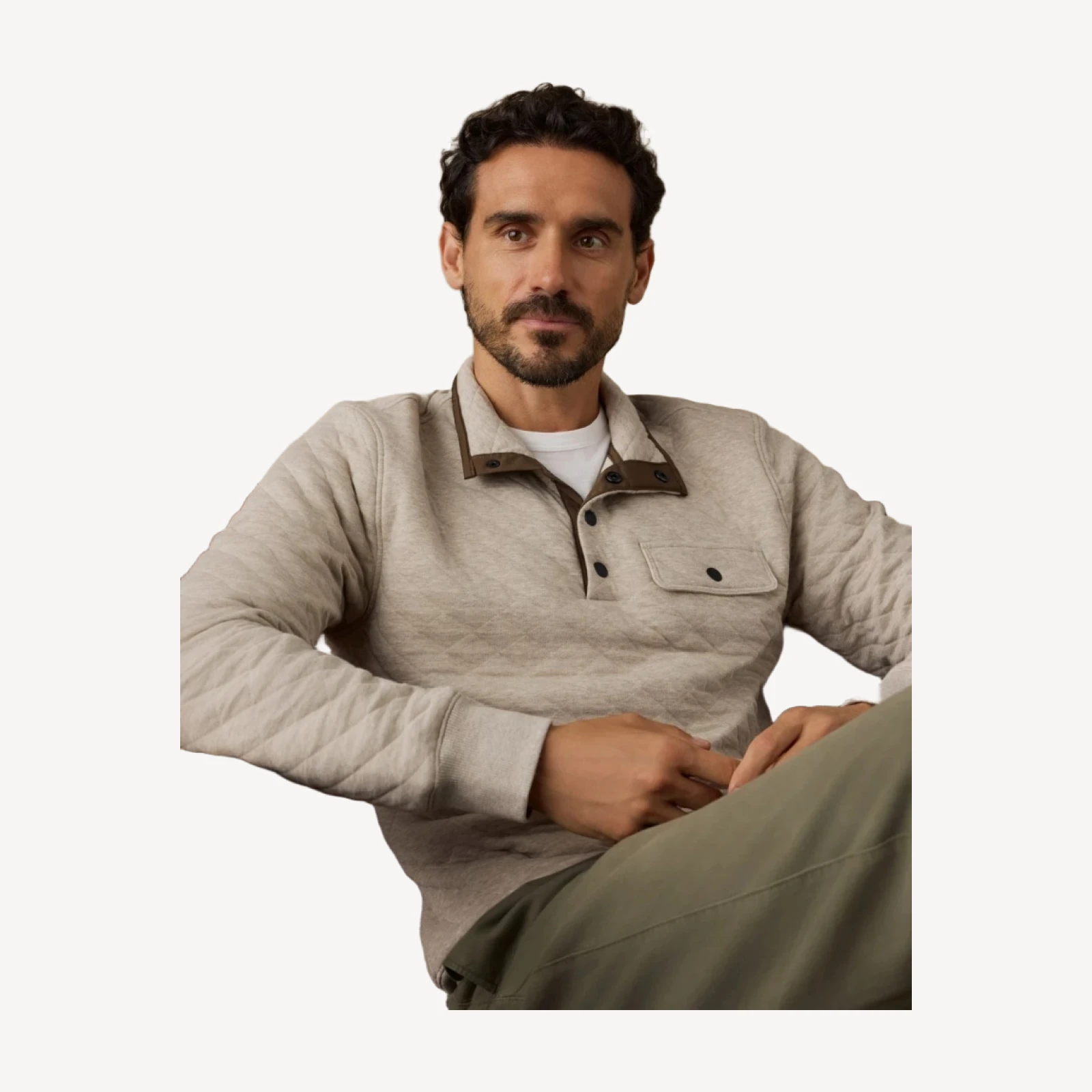 Epic Quilted Fleece Pullover - Oatmeal Melange