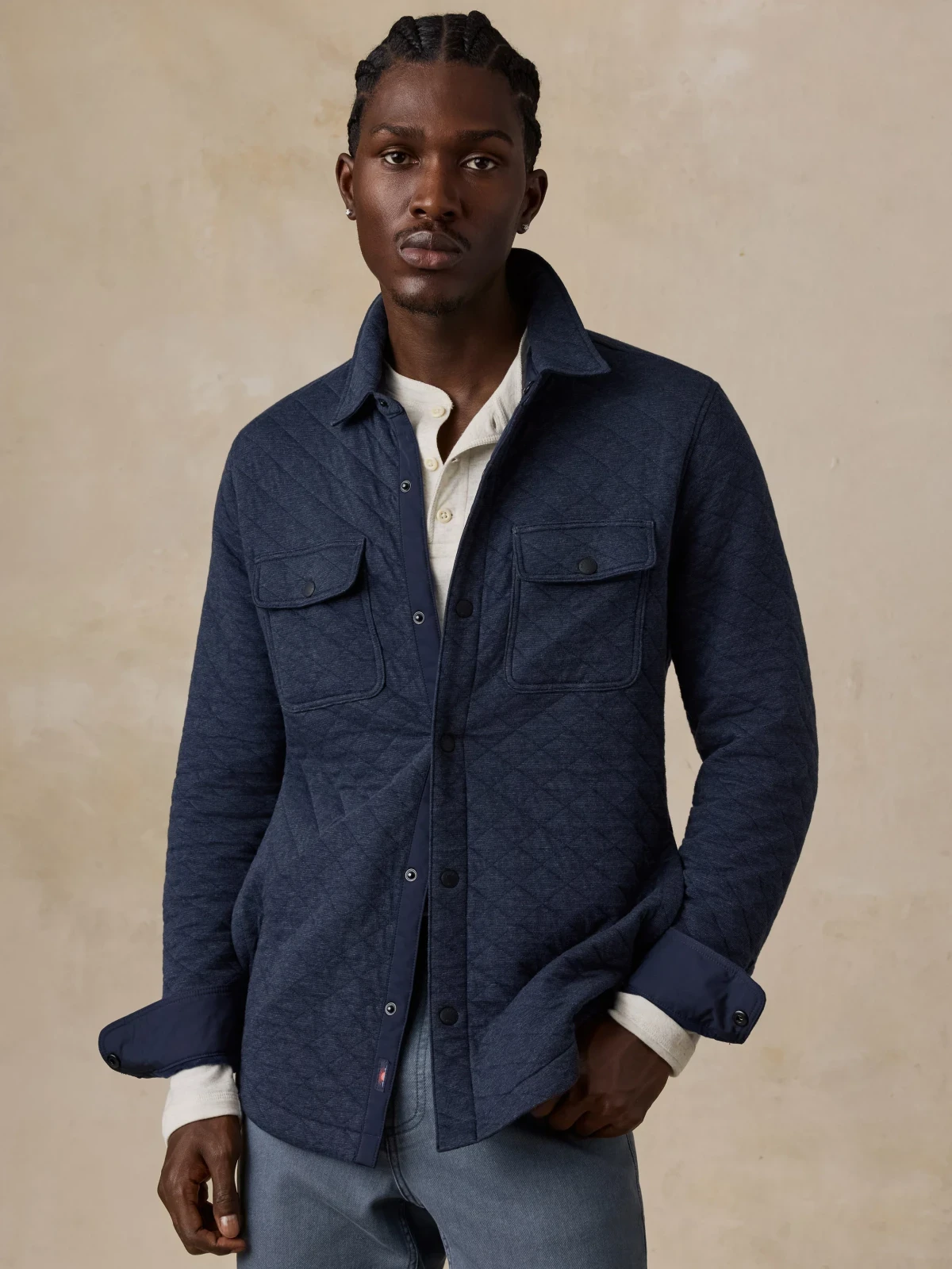 Epic Quilted Fleece CPO - Navy Melange